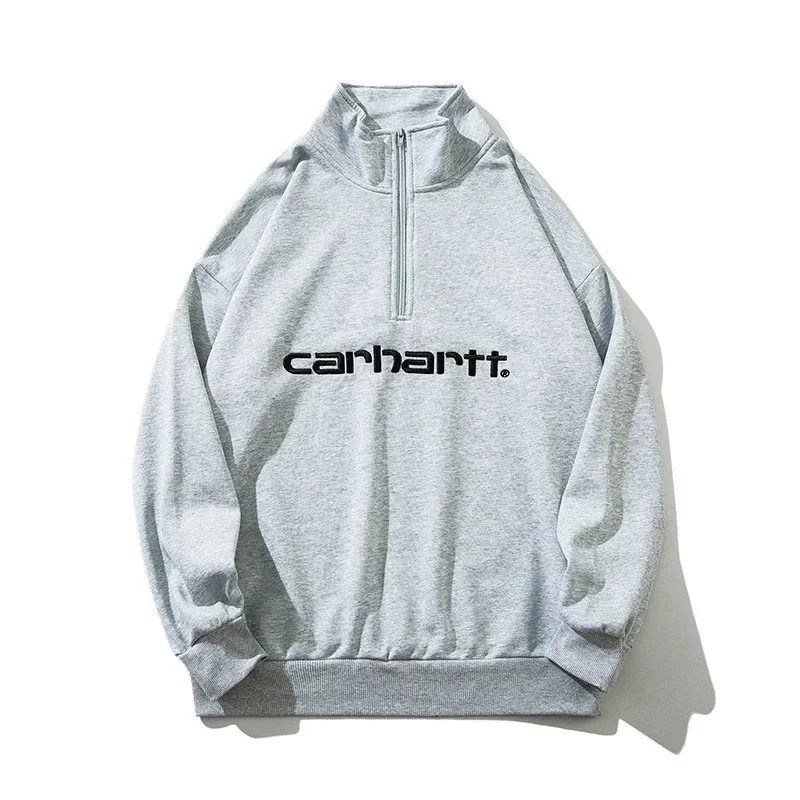 Carhartt Carhartt Grey Logo Half-Zip Sweatshirt Grey - 1