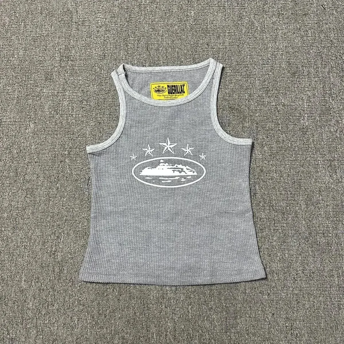 Other Unisex Grey Thermal Tank Top with Star & Ship Print Grey - 1