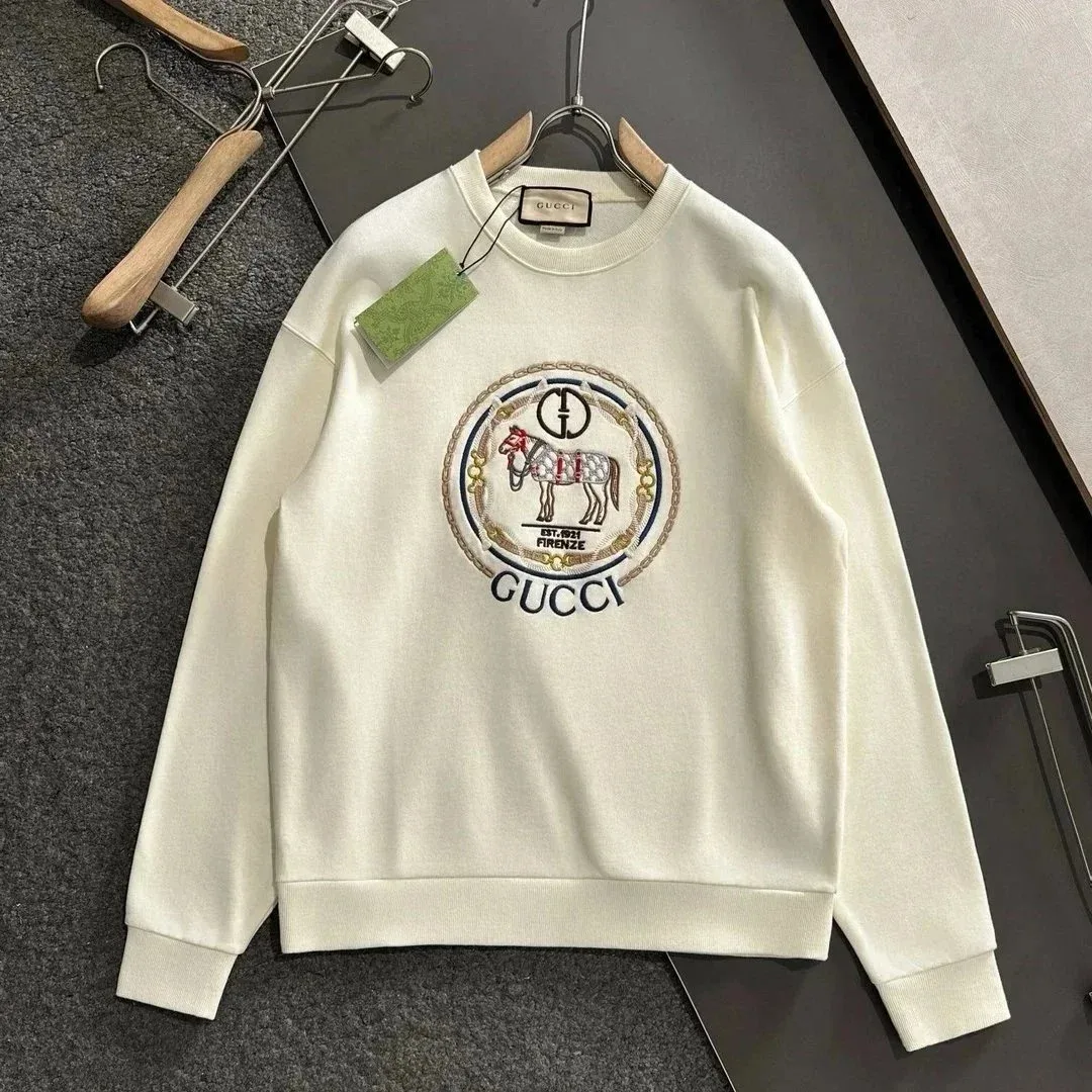 Gucci Gucci Horse Embroidery Sweatshirt White White - 1