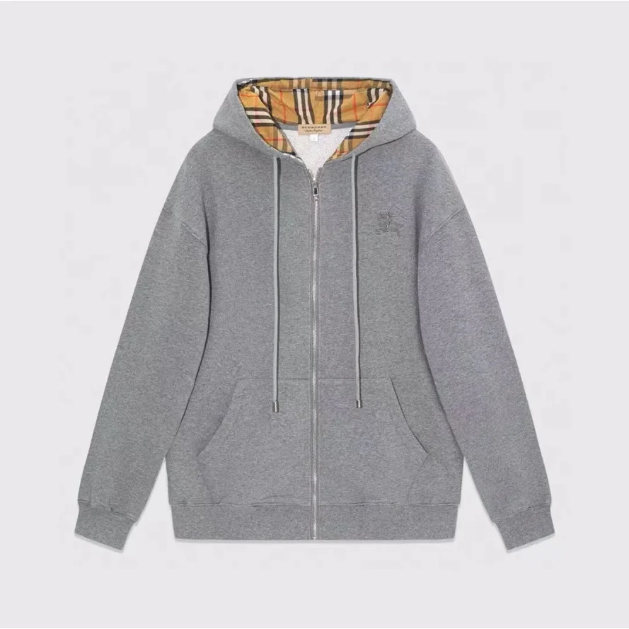 Burberry Burberry Grey Vintage Check Hoodie Jacket Grey - 1