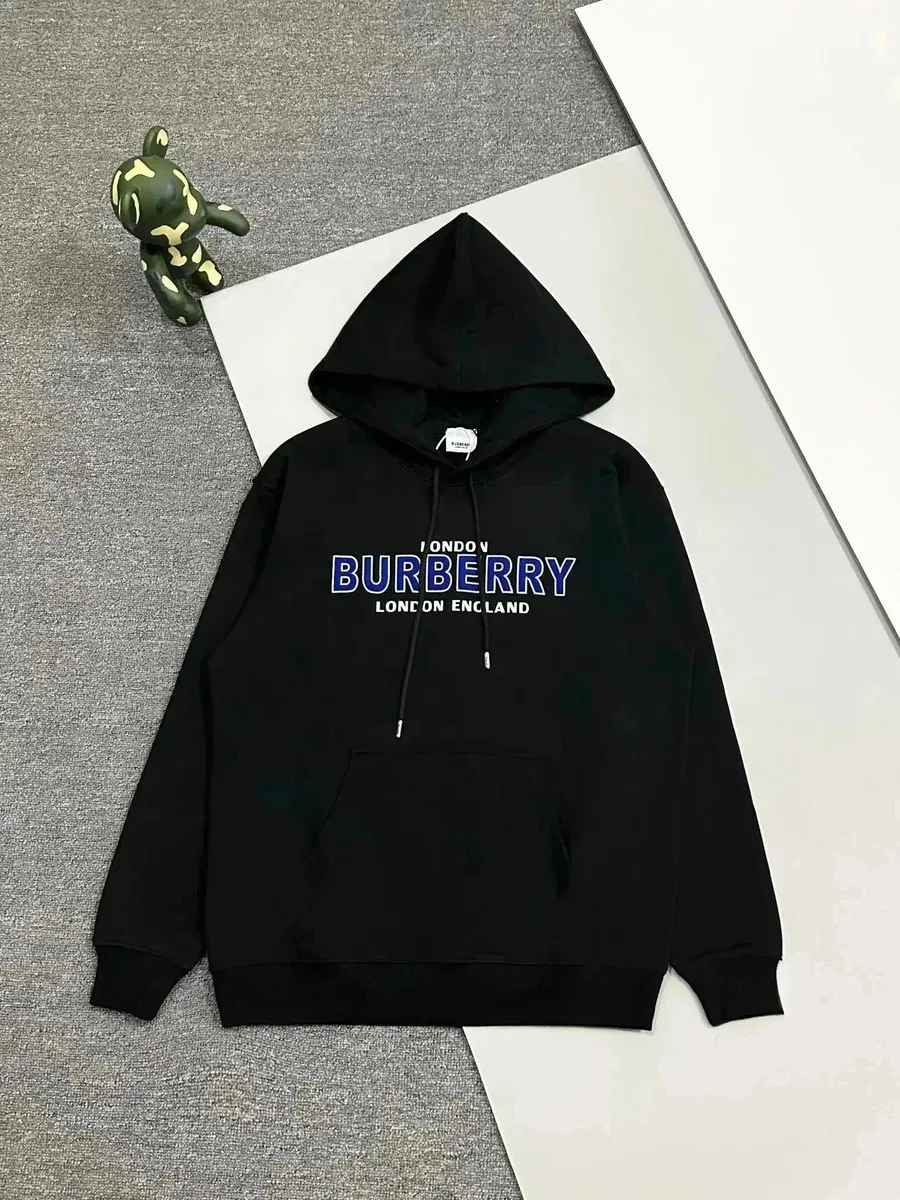 Burberry Burberry Black Logo Print Hoodie Black - 1