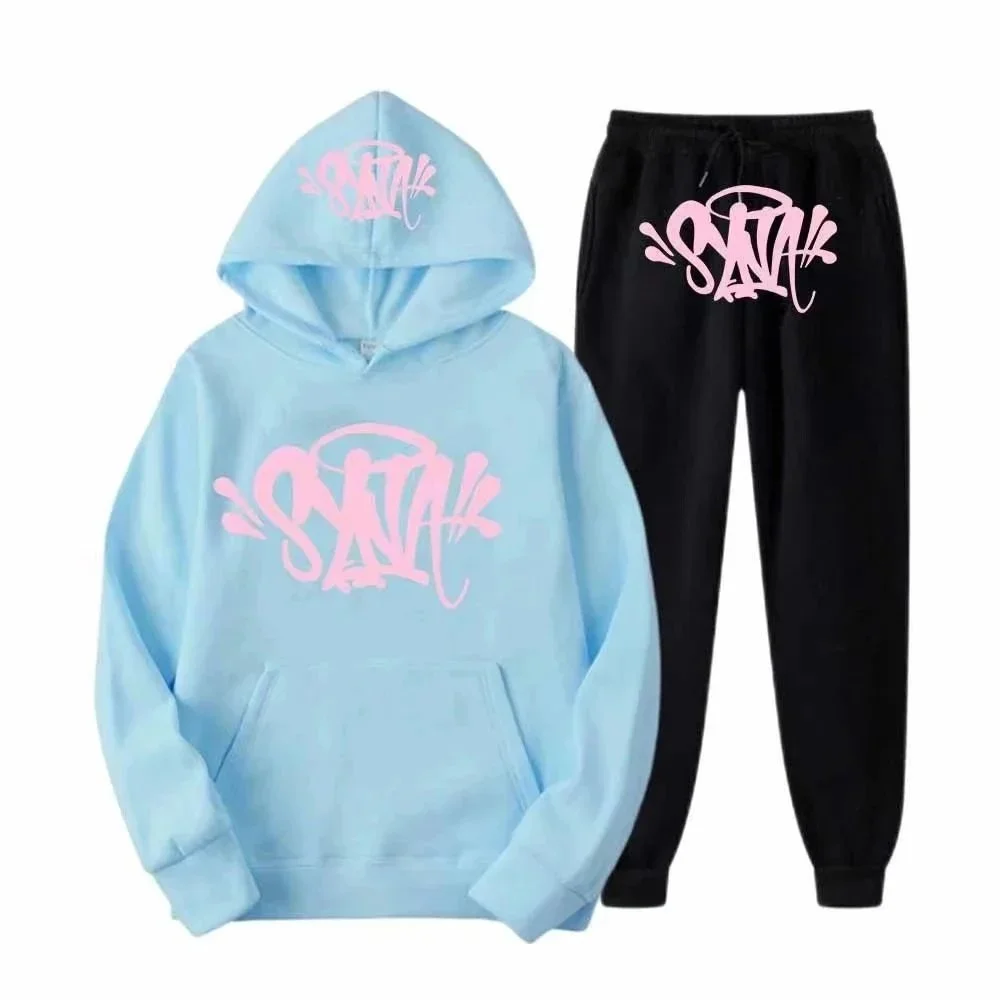 Other Unisex Light Blue & Black 'SAINT' Graphic Tracksuit Black - 1