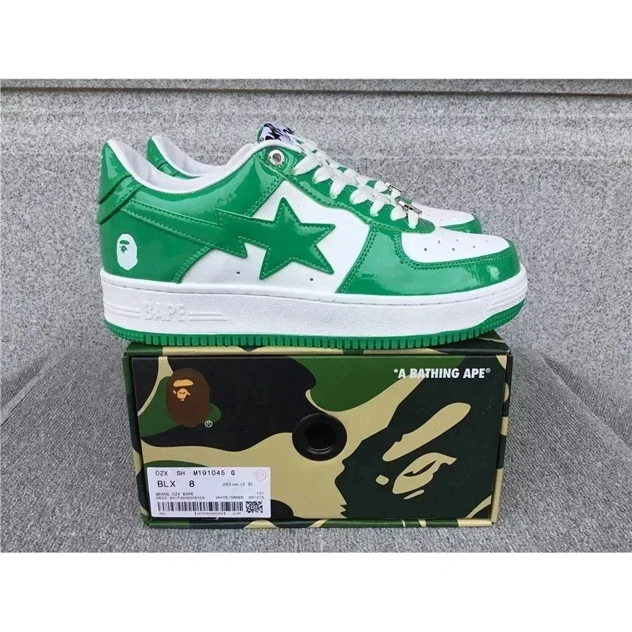 A Bathing Ape A Bathing Ape BAPE STA Green & White Sneakers Green - 1