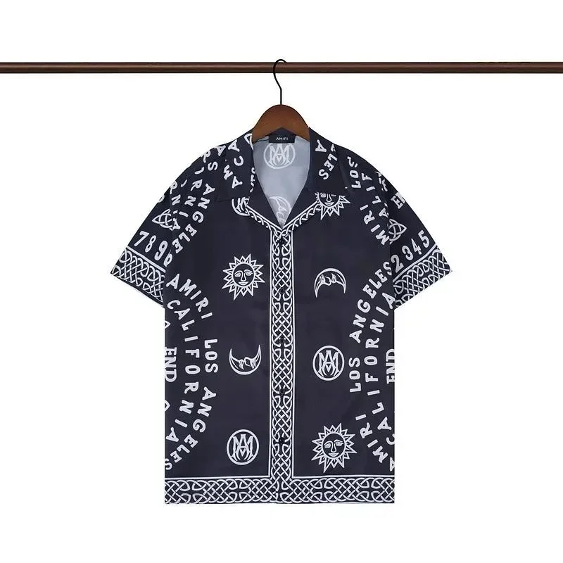 Amiri Amiri Los Angeles Printed Short-Sleeve Shirt Navy - 1