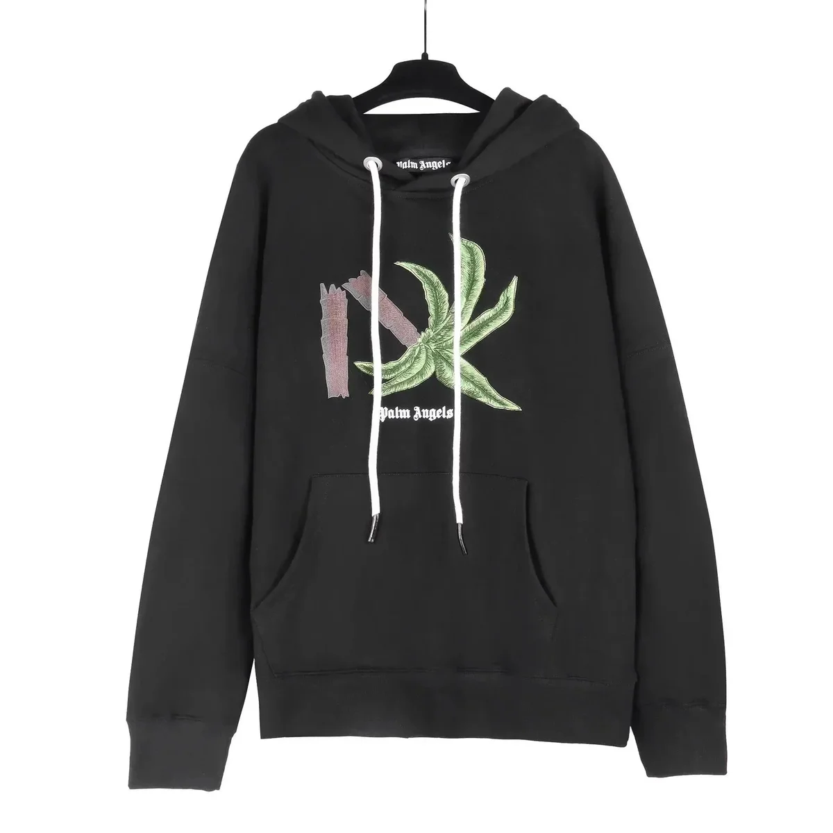 Palm Angels Palm Angels Black Palm Tree Embroidered Hoodie Black - 1
