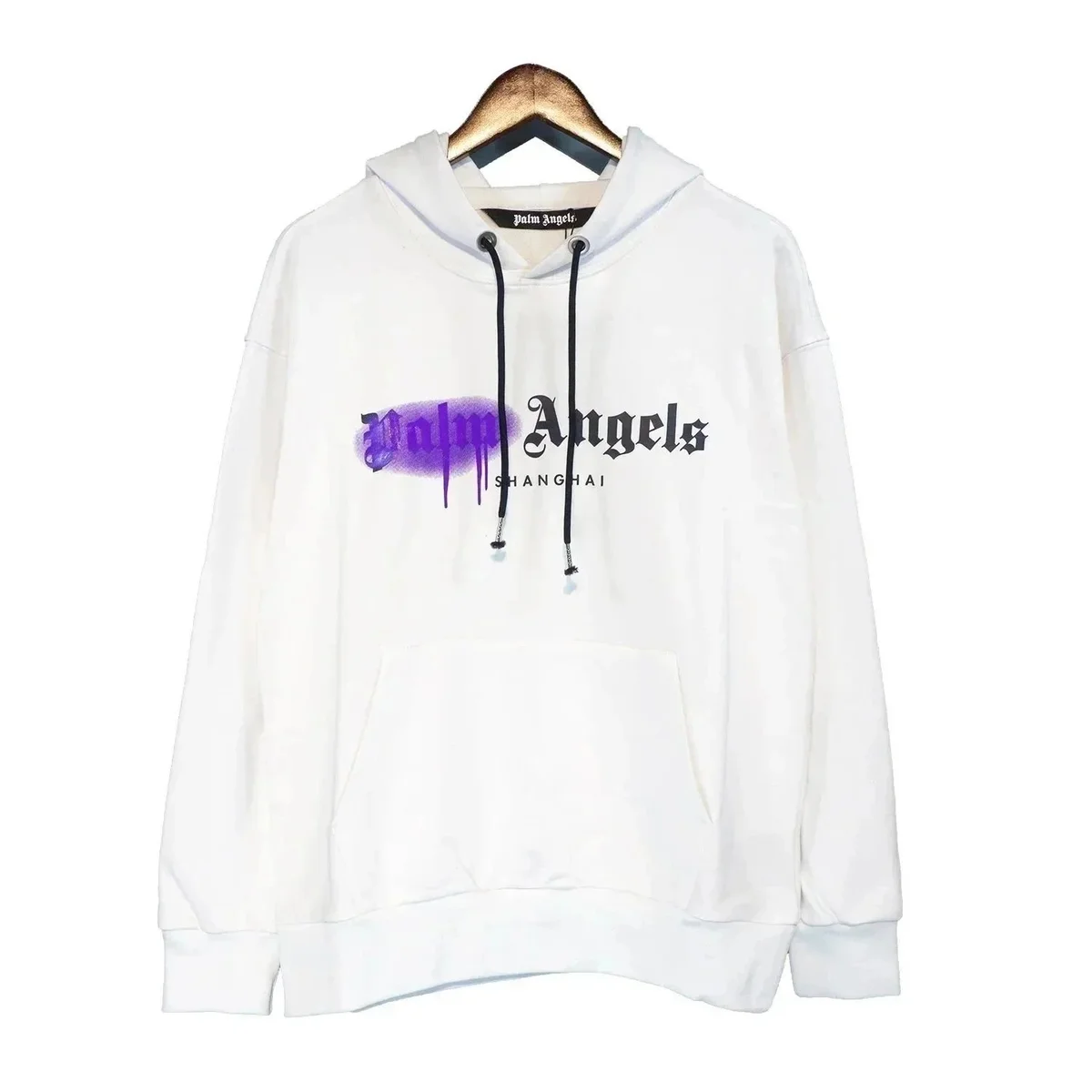 Palm Angels Palm Angels Bear White Hoodie with Purple Logo White - 1