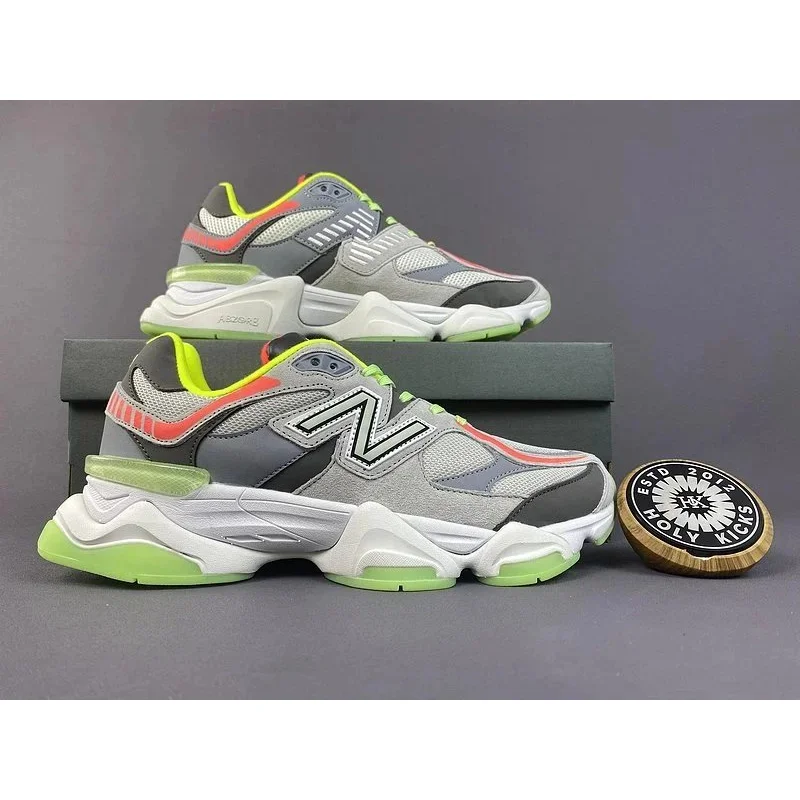 New Balance New Balance 9060 Grey/Neon Green Sneakers Grey - 1