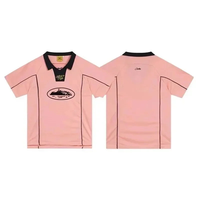 Other Pink Polo Shirt with Black Trim and Graphic Pink - 1