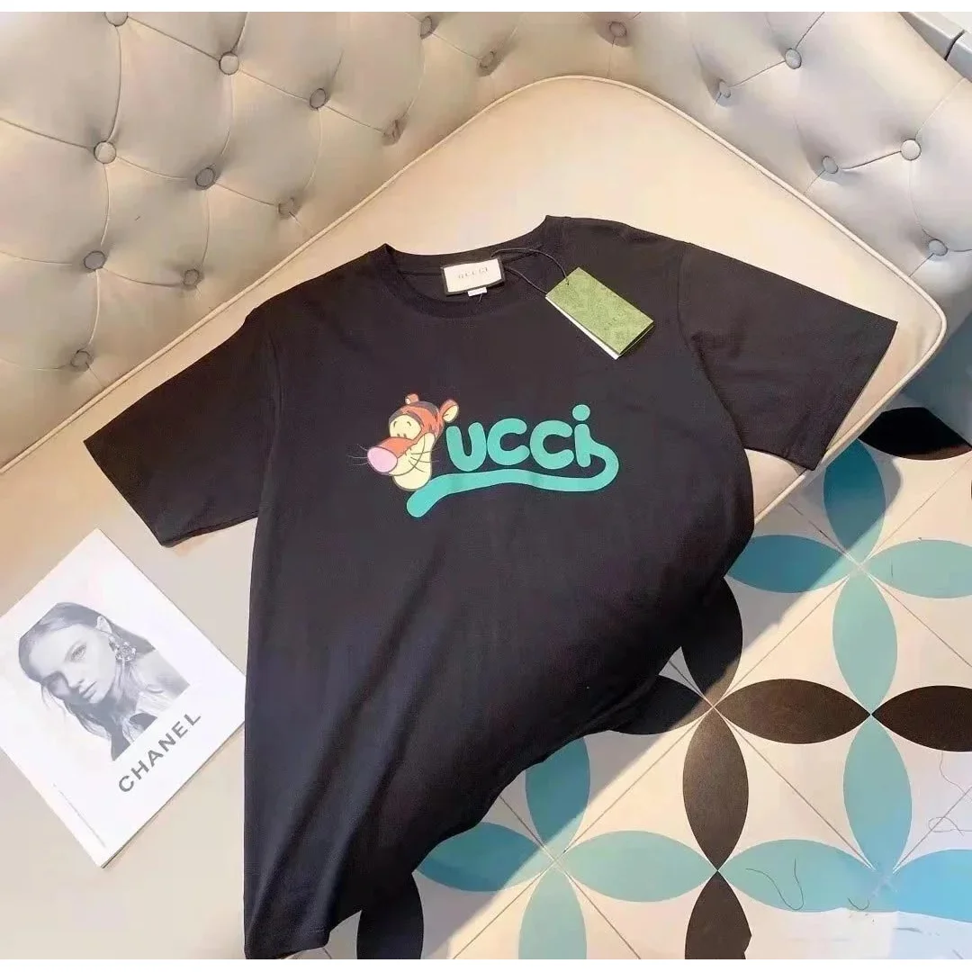 Gucci Gucci Black Tigger Print T-Shirt Black - 1