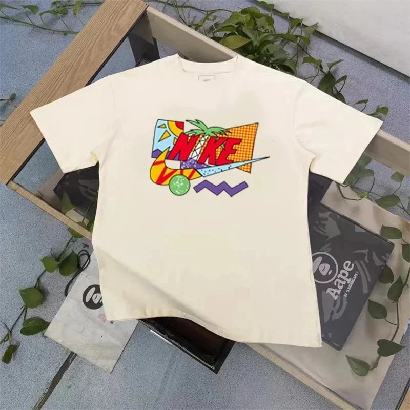 Nike Nike Colorful Graphic T-Shirt Beige Beige - 1