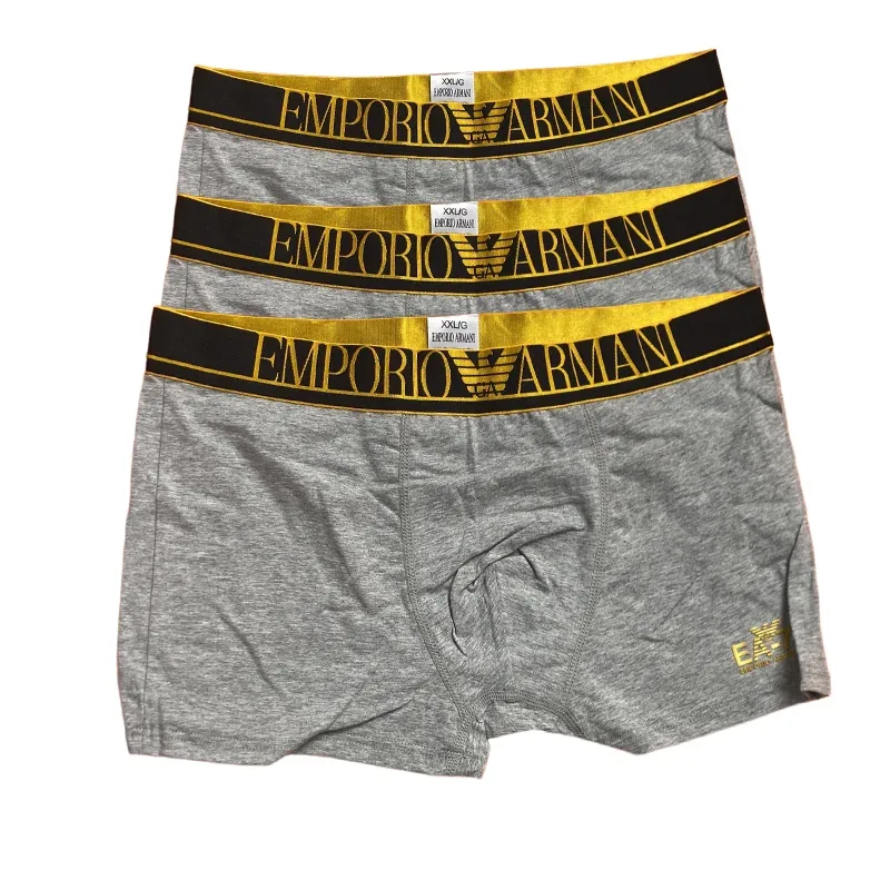 Armani Emporio Armani Grey & Gold Underwear Boxer Briefs Grey - 1