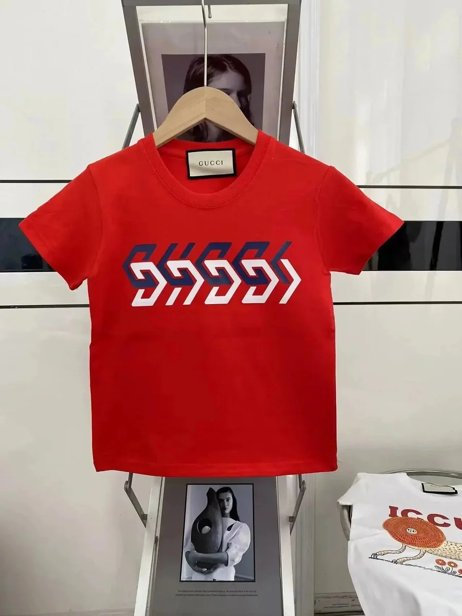 Gucci Gucci Red Logo Print T-Shirt Red - 1