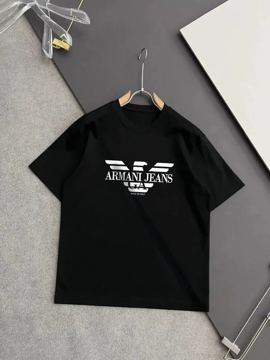 Armani Armani Black Logo Print T-Shirt Black - 1