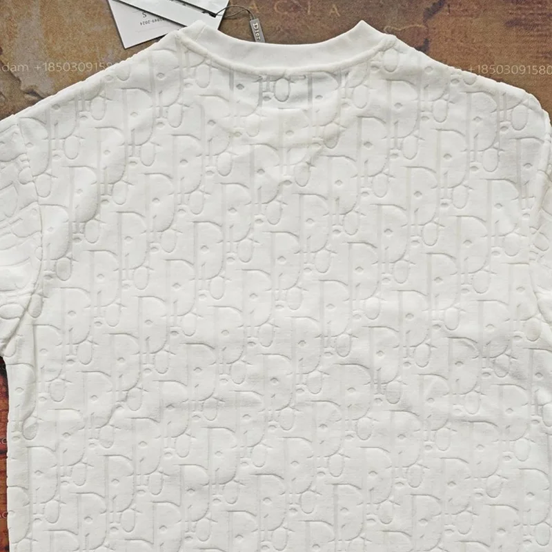 Dior Dior White Embossed Logo T-Shirt White - 1