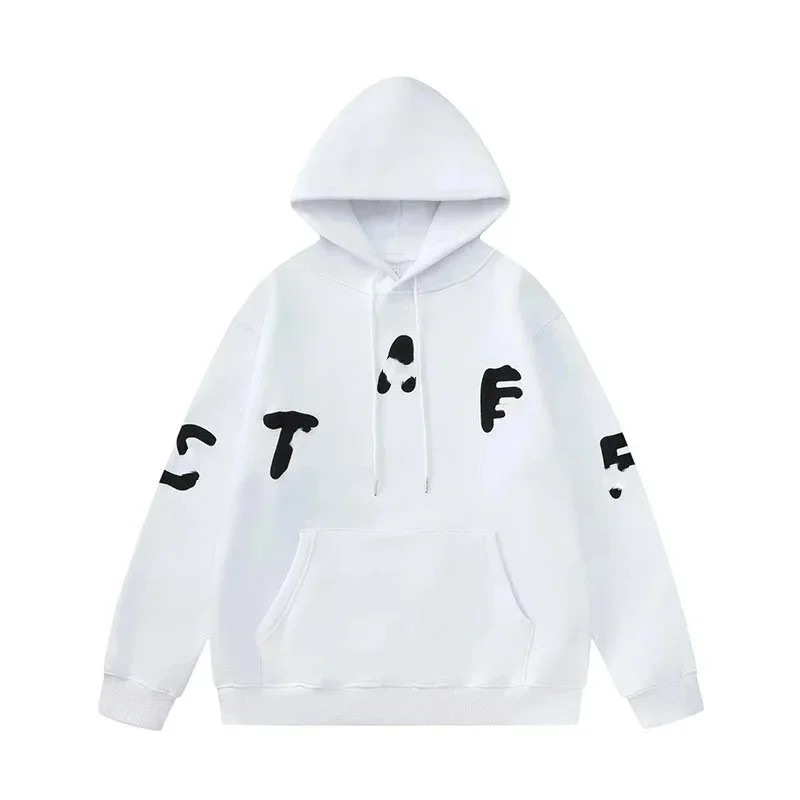Other White Staff Print Hoodie Sweatshirt White - 1