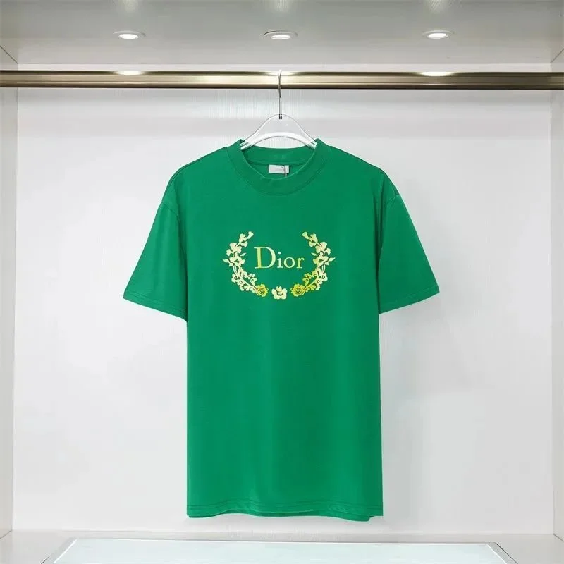 Dior Dior Green Floral Logo T-Shirt Green - 1