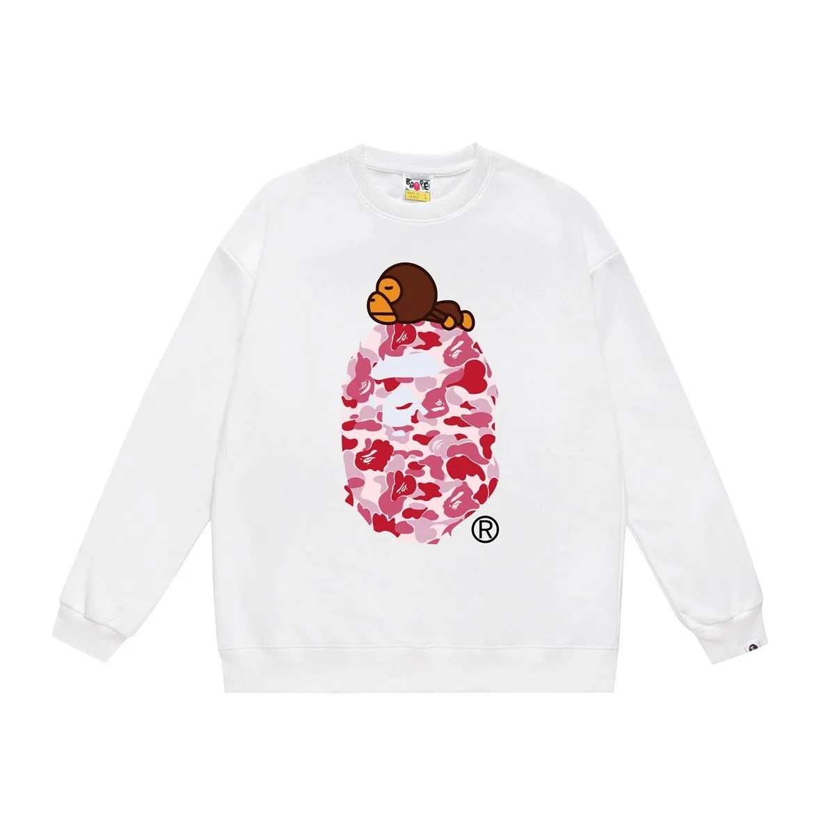A Bathing Ape A Bathing Ape BAPE STA White Monkey Camo Sweatshirt White - 1