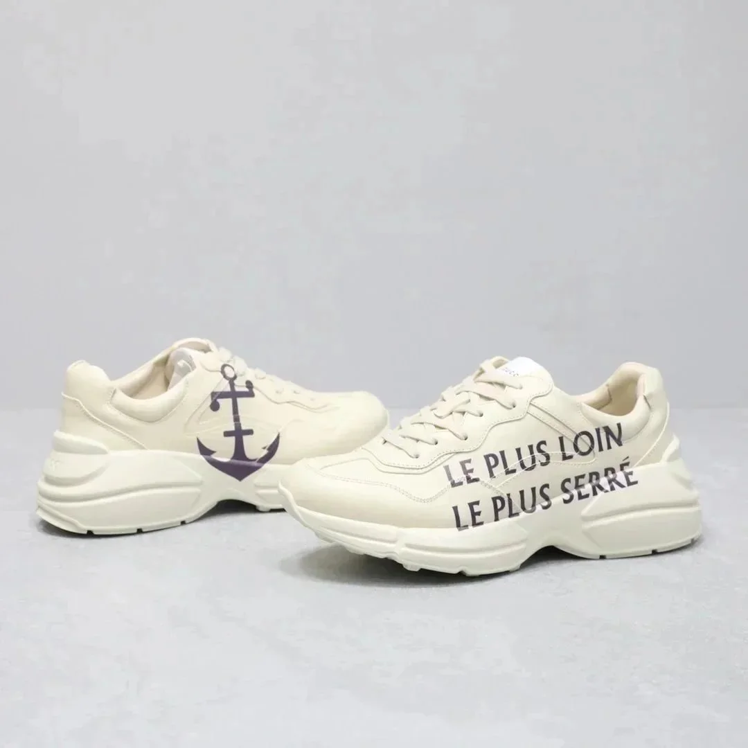 Gucci Gucci Rhyton White Leather Sneakers White - 1