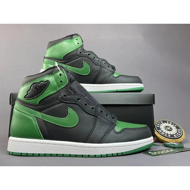 Jordan Nike Air Jordan 1 Black Green Sneakers Black - 1