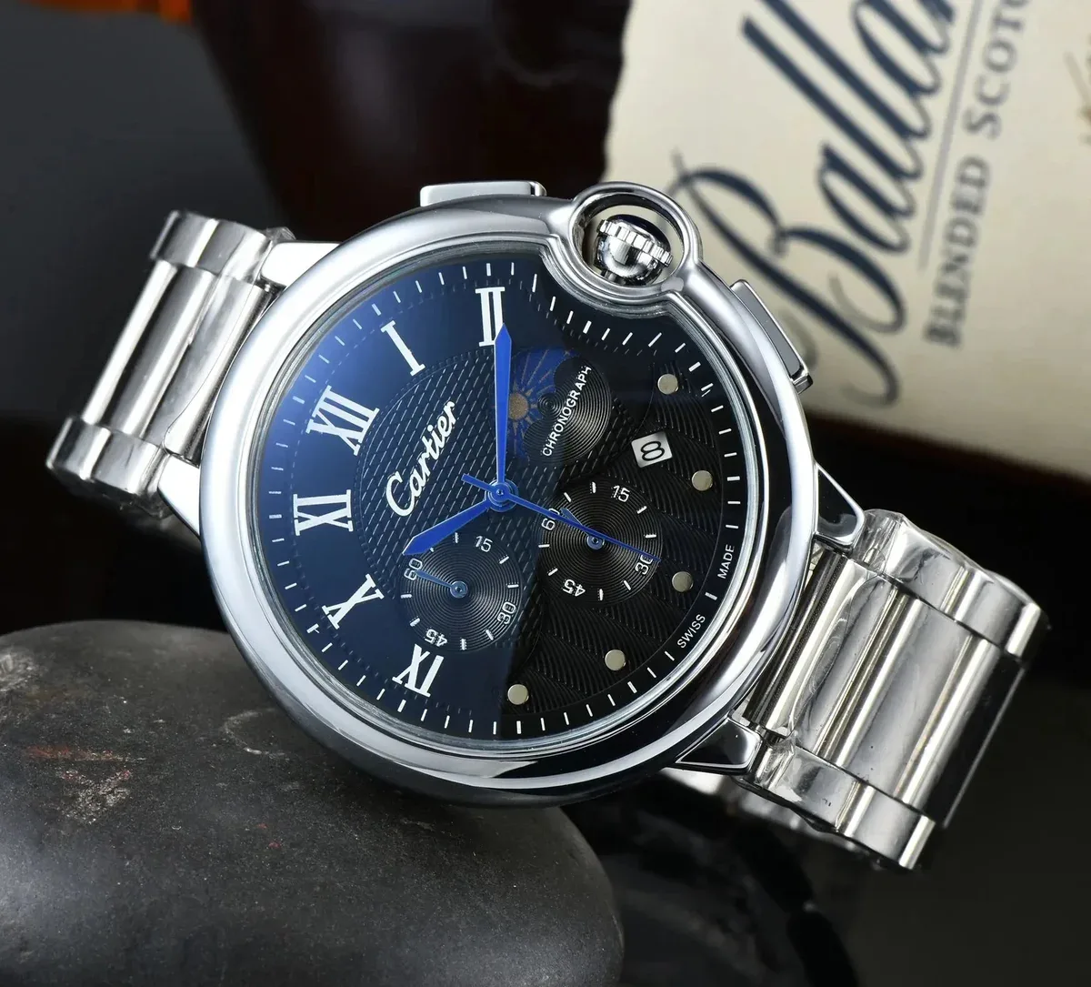 Cartier Cartier Ballon Bleu Chronograph Blue Dial Men's Watch Blue - 1