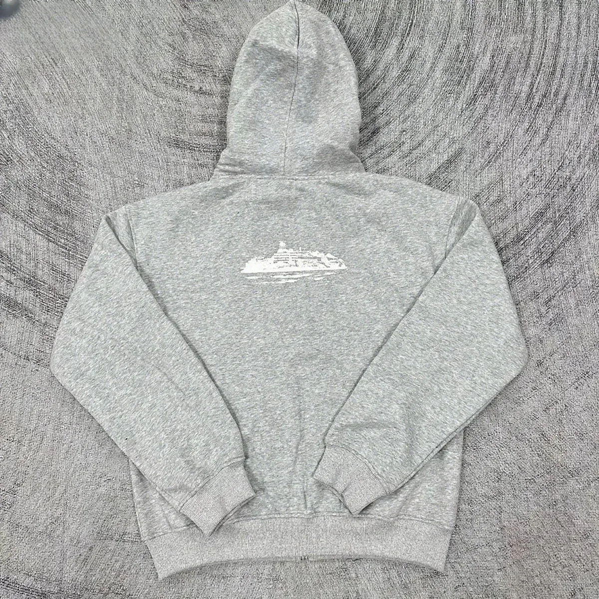 Other Unisex Grey Hoodie with White Ship Print Grey - 1