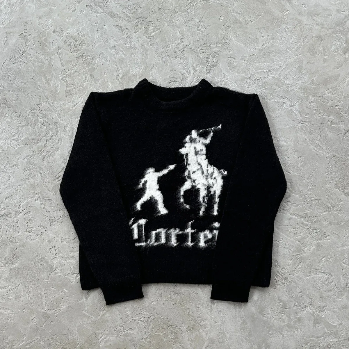Polo Ralph Lauren Black & White Graphic Knit Sweater Black - 1