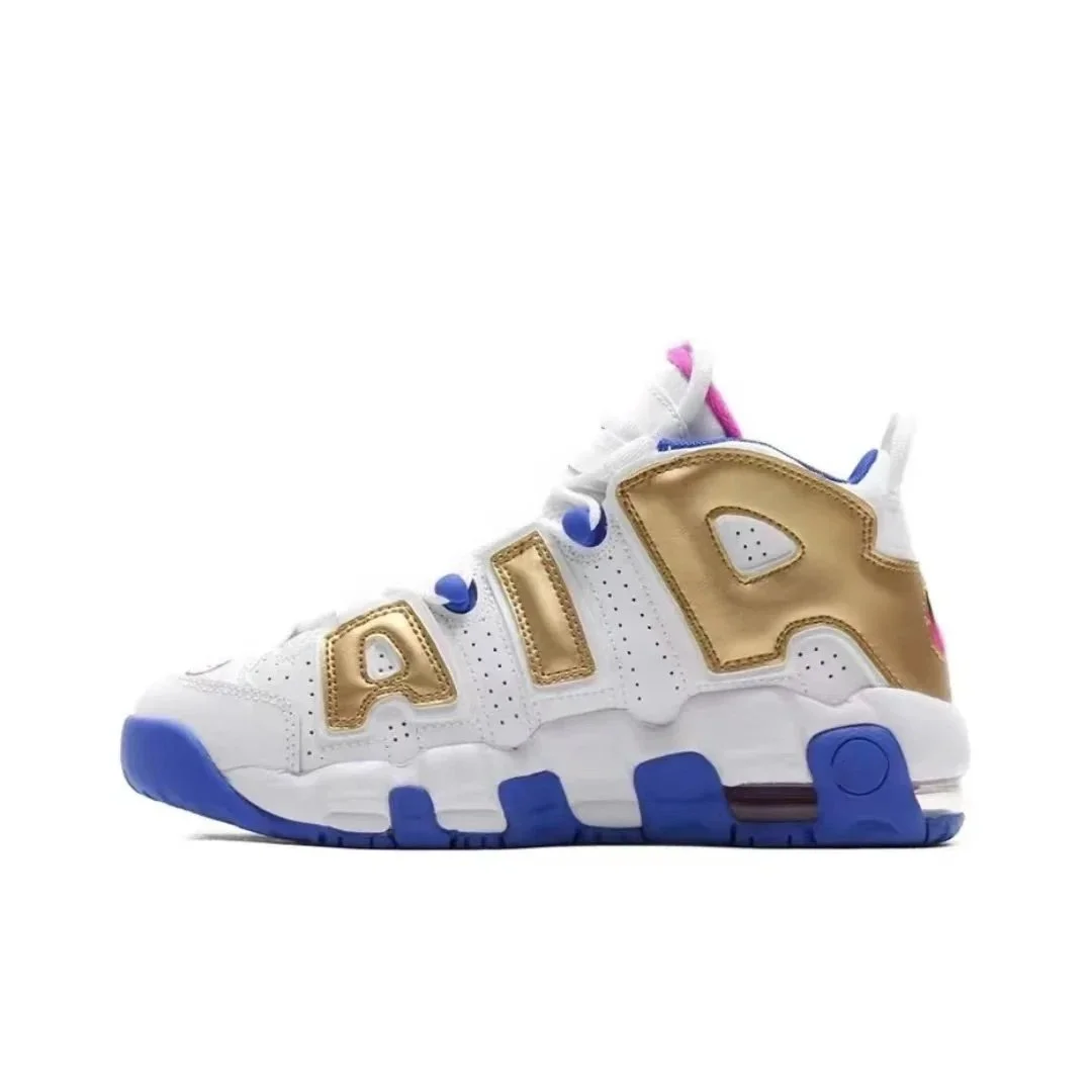 Nike Nike Air More Uptempo White Gold Blue Sneakers White - 1
