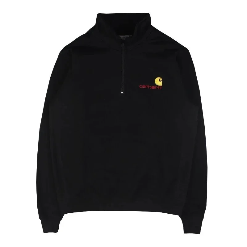 Carhartt Carhartt Black Logo Half-Zip Sweatshirt Black - 1
