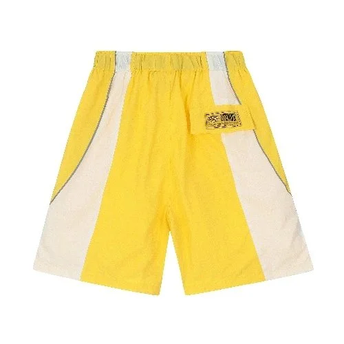 Essentials Unisex Yellow & White Panelled Shorts Yellow - 1