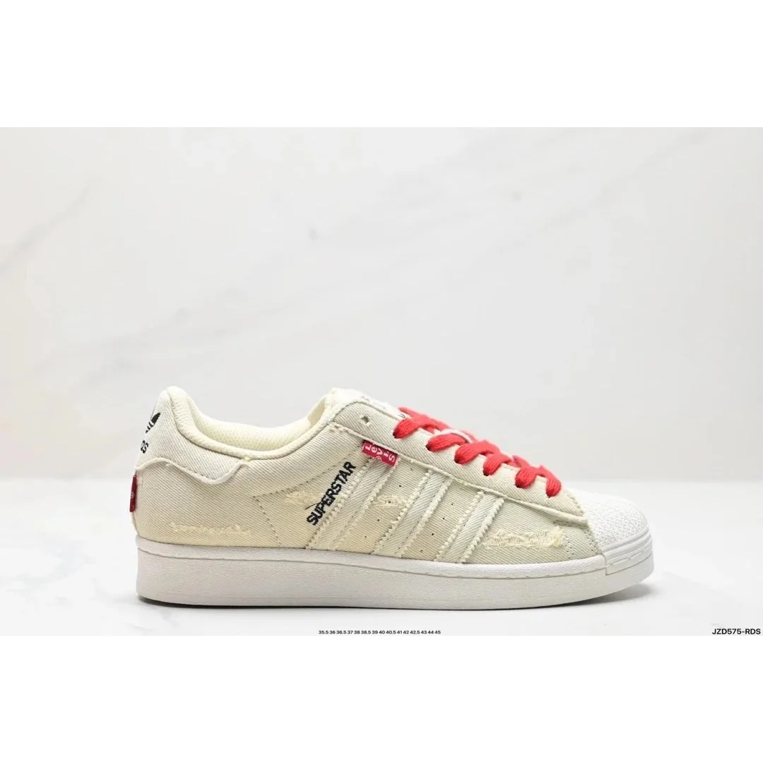 Adidas Adidas Superstar White Red Sneakers White - 1