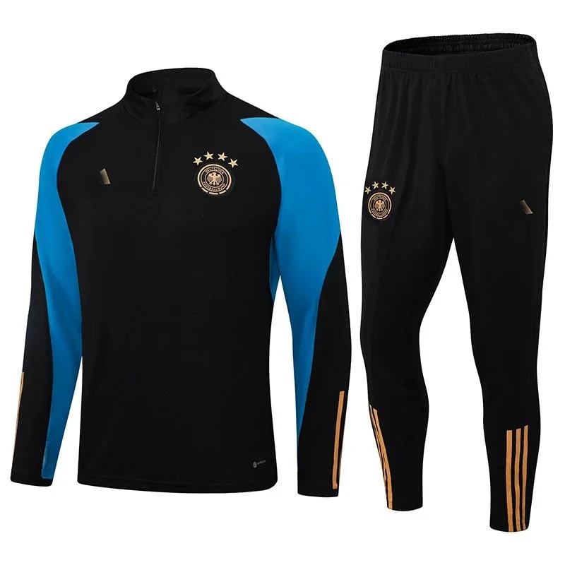 Adidas Adidas Germany National Team Black & Blue Tracksuit Black - 1