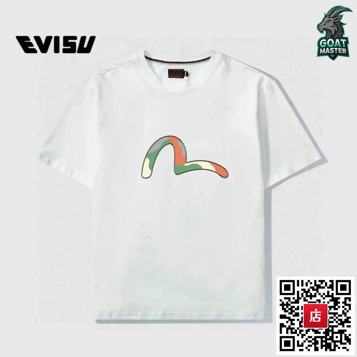 Evisu Evisu White Camo Logo T-Shirt White - 1