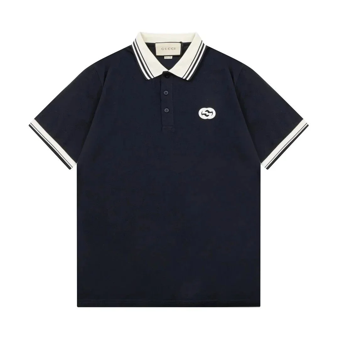 Gucci Gucci Polo Shirt Navy Solid T-Shirt Navy - 1