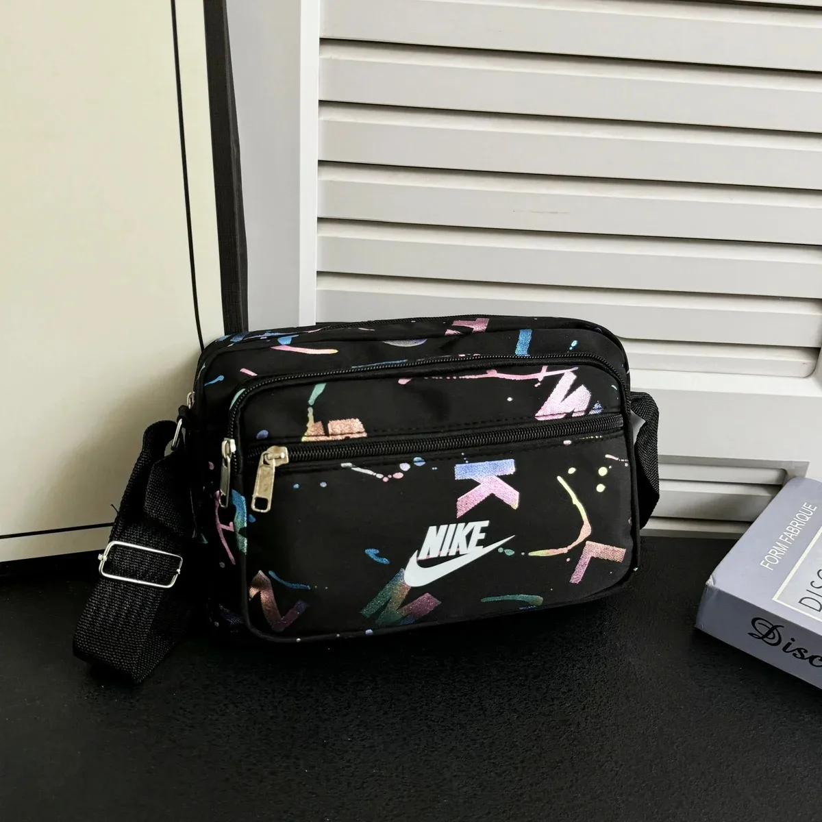 Nike Nike Abstract Print Shoulder Bag Black Black - 1