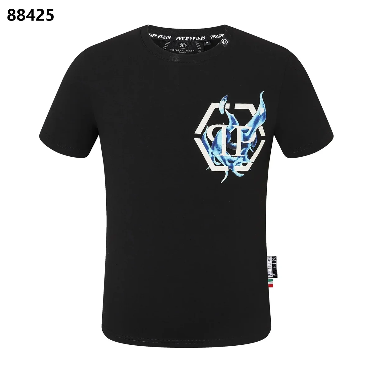 Philipp Plein Philipp Plein Black Flame Logo T-Shirt Black - 1