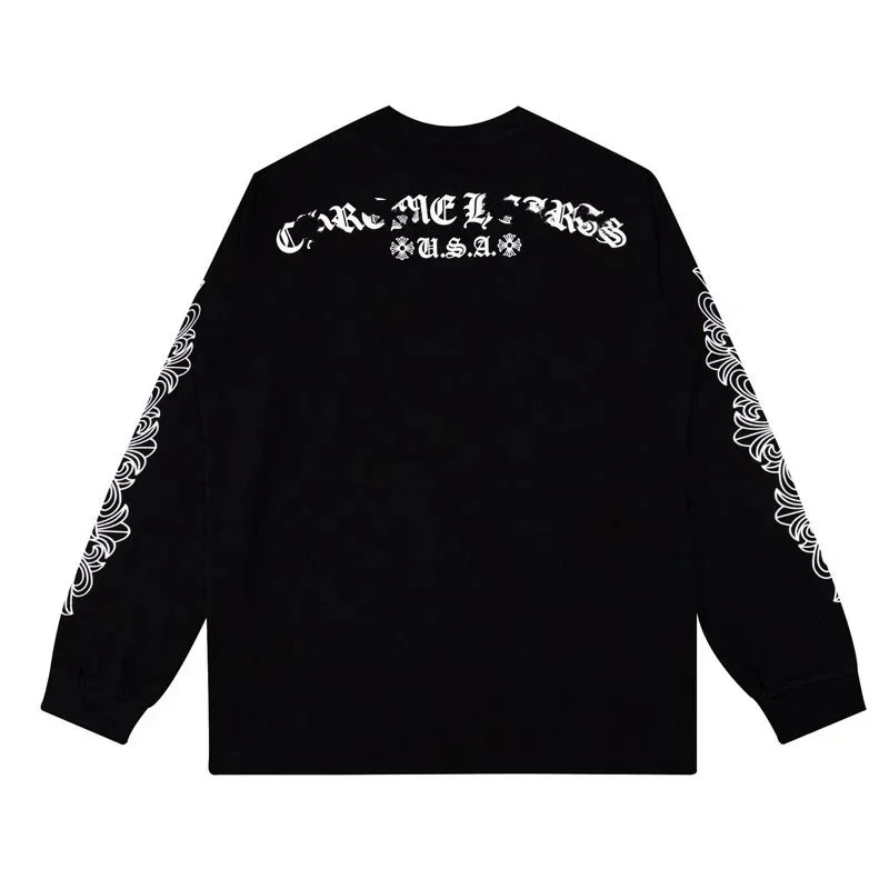 Other Black Long Sleeve T-Shirt with White Graphic Print Black - 1