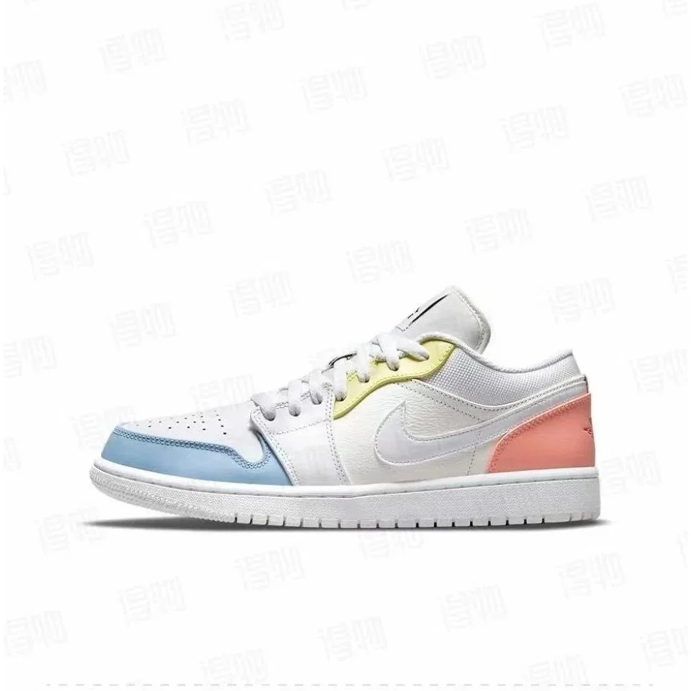 Jordan Nike Air Jordan 1 Low Sail/University Red/Light Blue Sneakers White - 1