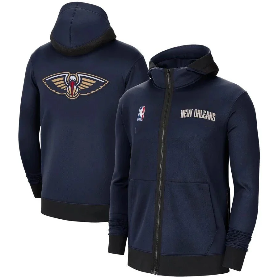 Jordan Nike New Orleans Pelicans Full-Zip Hoodie Navy Navy - 1