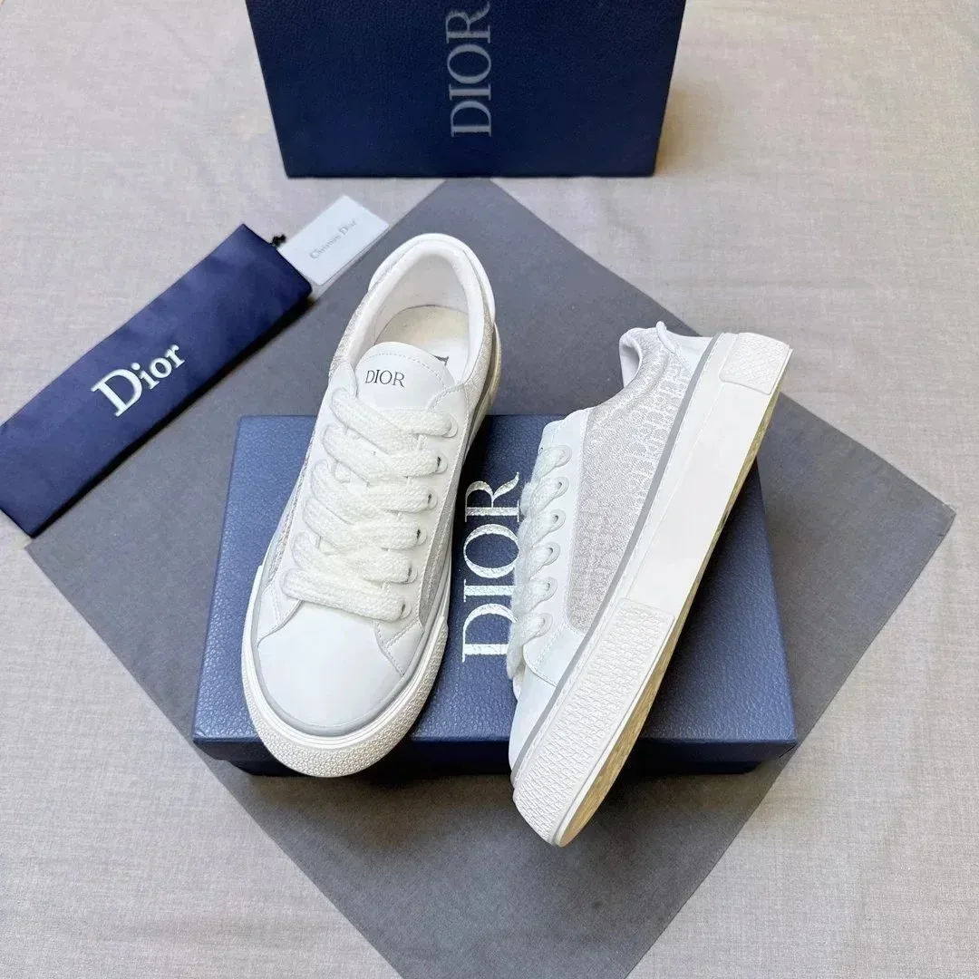 Dior Dior Lady Dior White Leather Sneakers White - 1