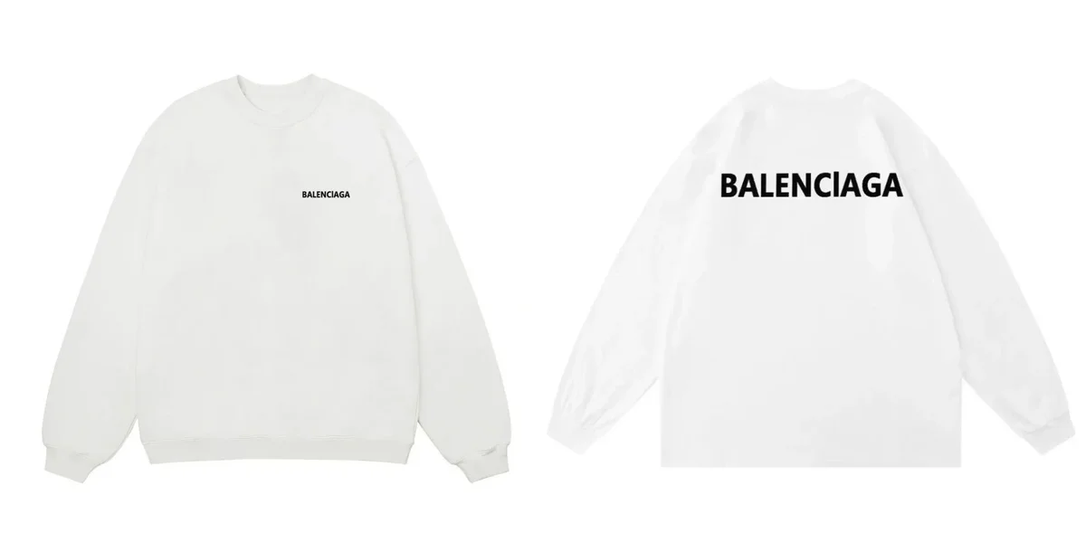 Balenciaga Balenciaga White Logo Crewneck Sweatshirt White - 1