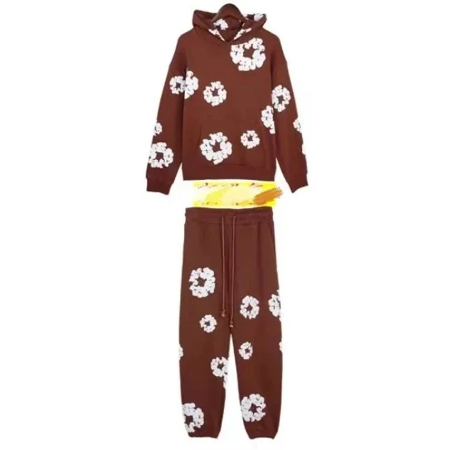 Essentials Floral Print Tracksuit Set in Brown Brown - 1