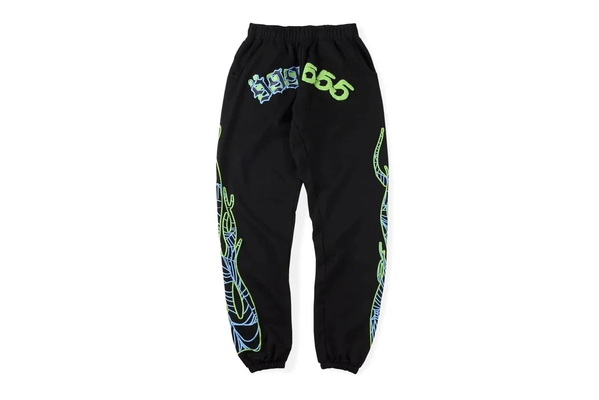 A Bathing Ape A Bathing Ape BAPE STA Black Sweatpants with Neon Print Black - 1