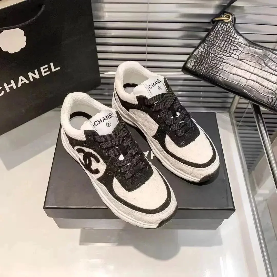 Chanel White & Black Sneakers