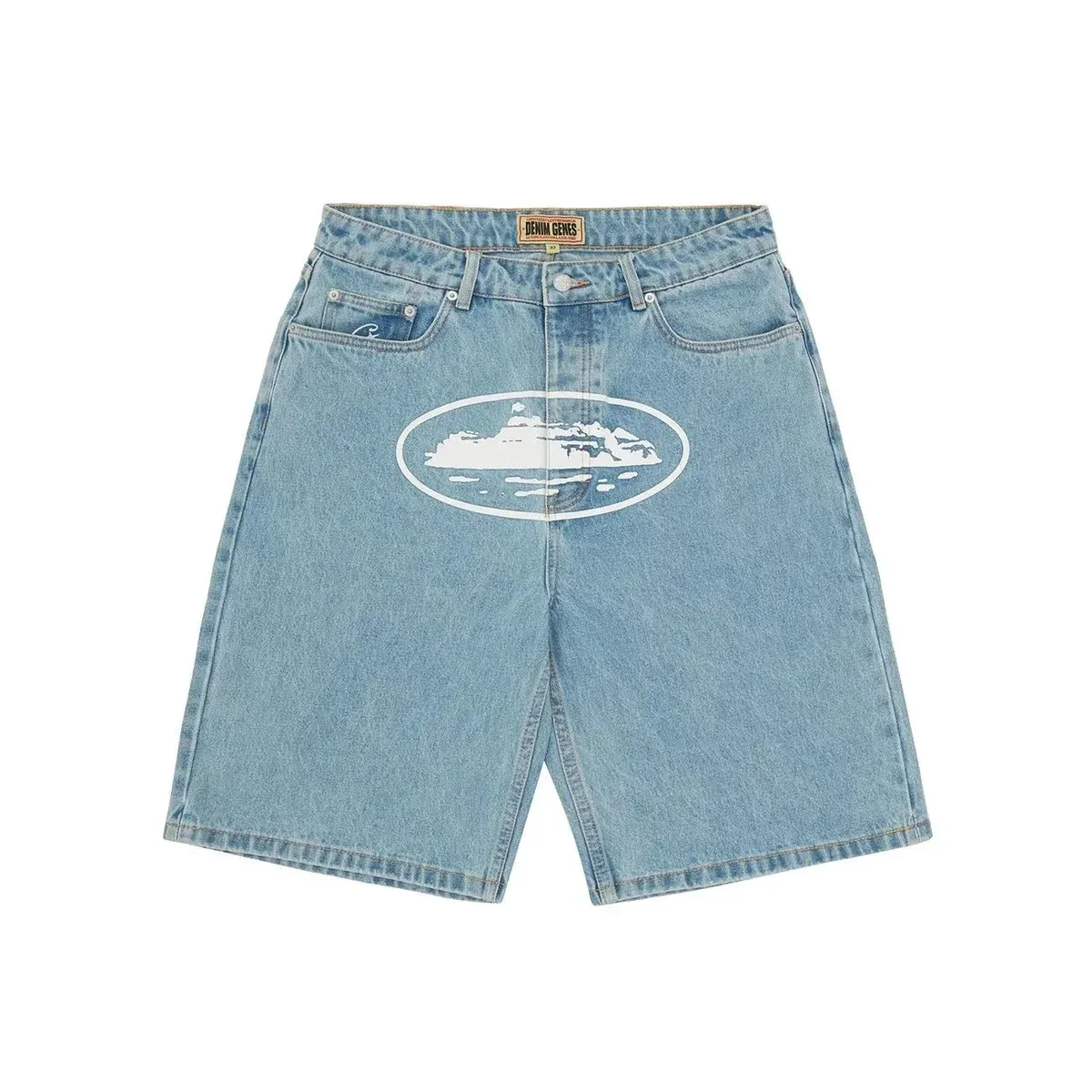 Other Denim Gems Light Blue Graphic Denim Shorts Blue - 1