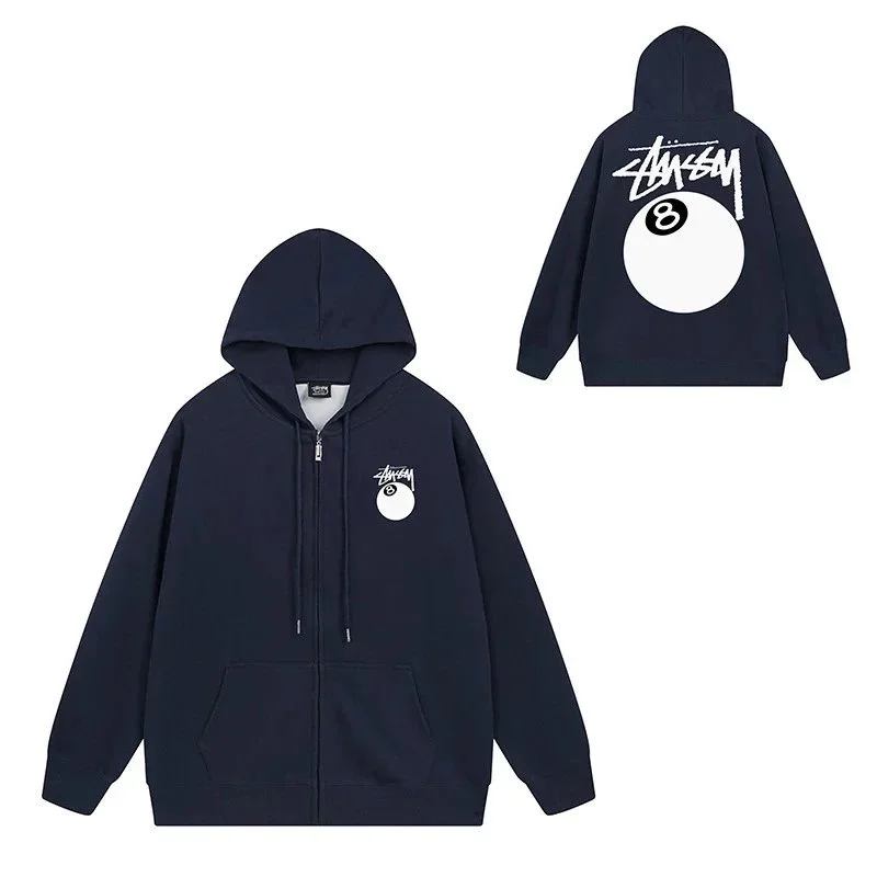 Stussy Stussy 8-Ball Zip-Up Hoodie Navy Navy - 1