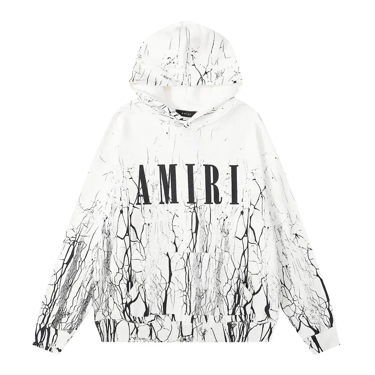Amiri Amiri Marble Print Hoodie White White - 1