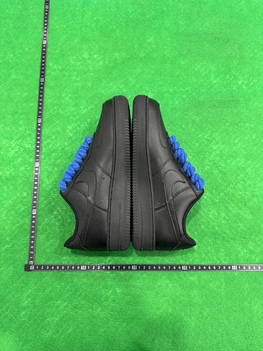 Nike Nike Air Force 1 Black Blue Braided Swoosh Sneakers Black - 1