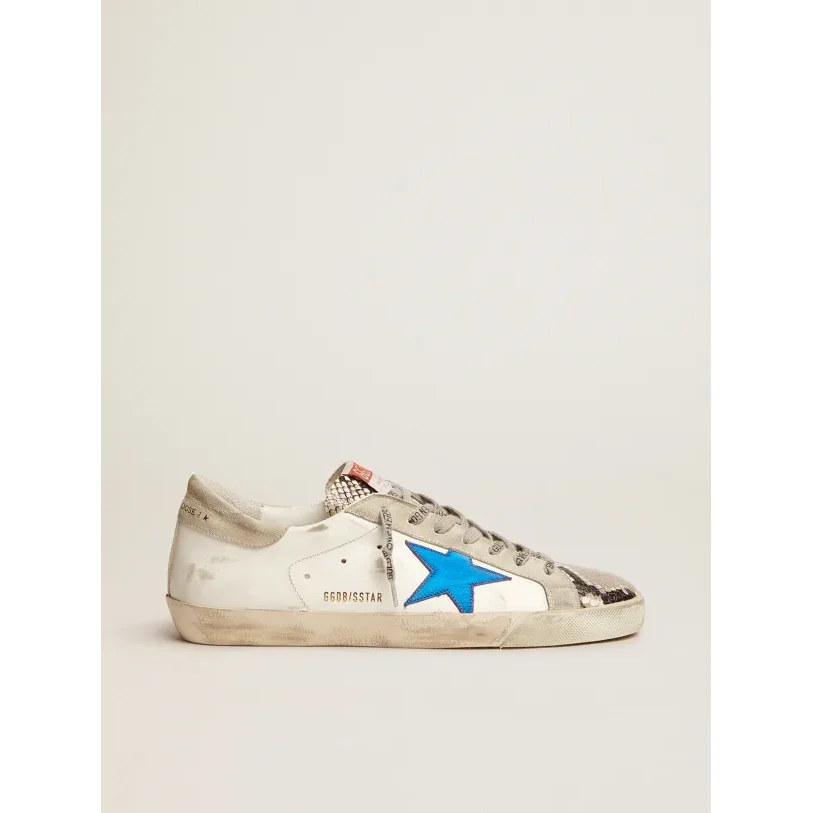 Golden Goose Golden Goose Super-Star White Blue Star Sneakers White