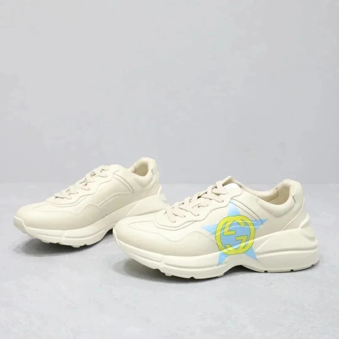 Gucci Gucci Rhyton White Leather Sneakers White - 1