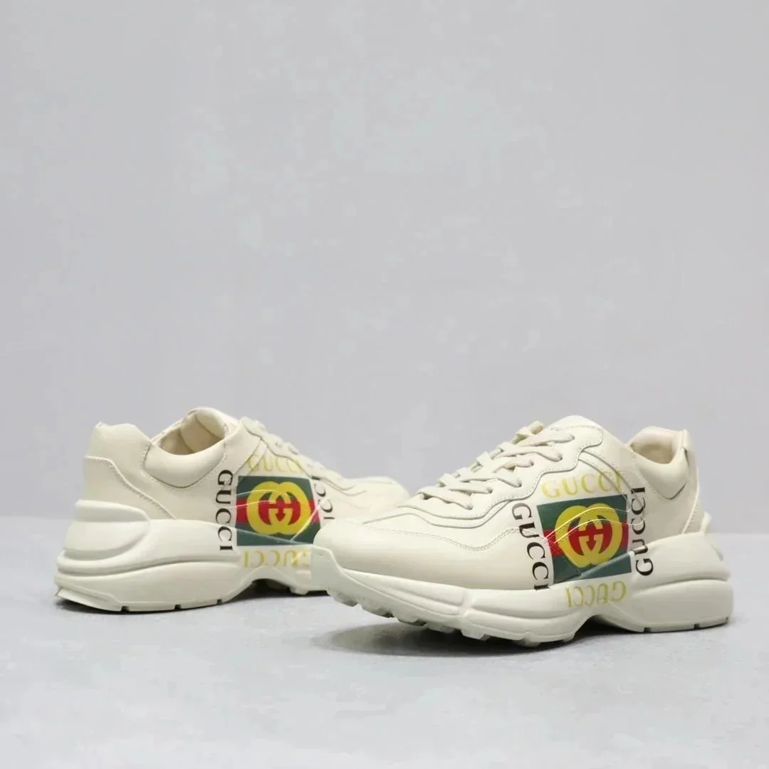 Gucci Gucci Rhyton White Leather Sneakers White